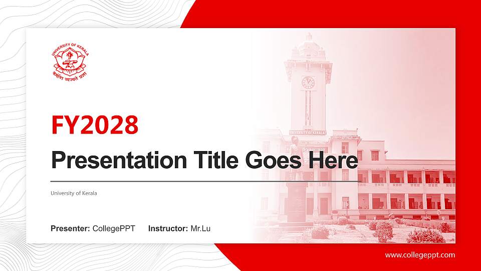 University of Kerala Academic Presentation/Research Findings Report PPT Template16:9 ratio PPT effect preview image1