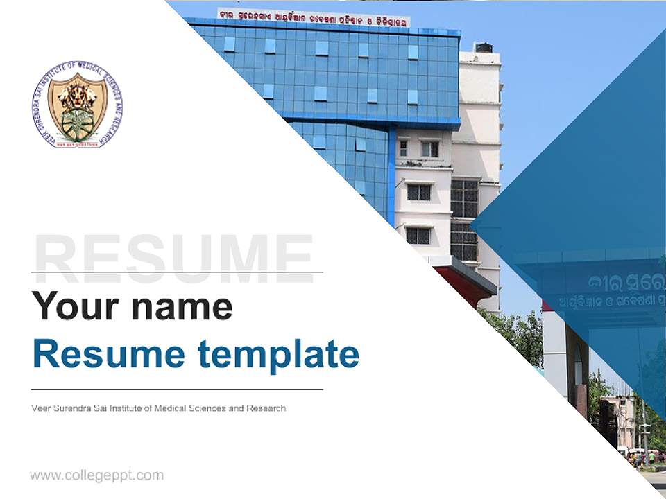 Veer Surendra Sai Institute of Medical Sciences and Research Resume PPT Template4:3 ratio PPT effect preview image5