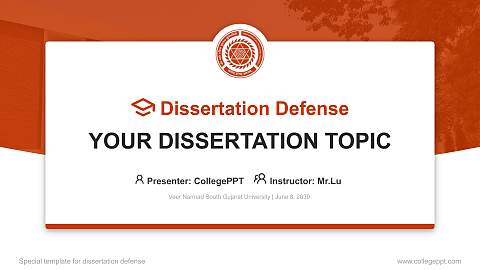 Veer Narmad South Gujarat University Graduation Thesis Defense PPT Template