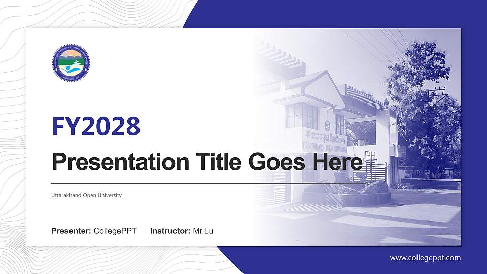 Uttarakhand Open University Academic Presentation/Research Findings Report PPT Template16:9 ratio PPT effect preview image