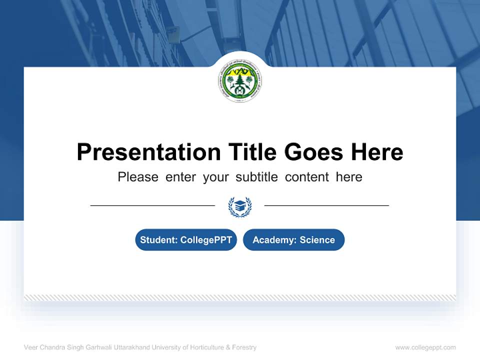 Veer Chandra Singh Garhwali Uttarakhand University of Horticulture & Forestry National Scholarship Defense PPT Template4:3 ratio PPT effect preview image4
