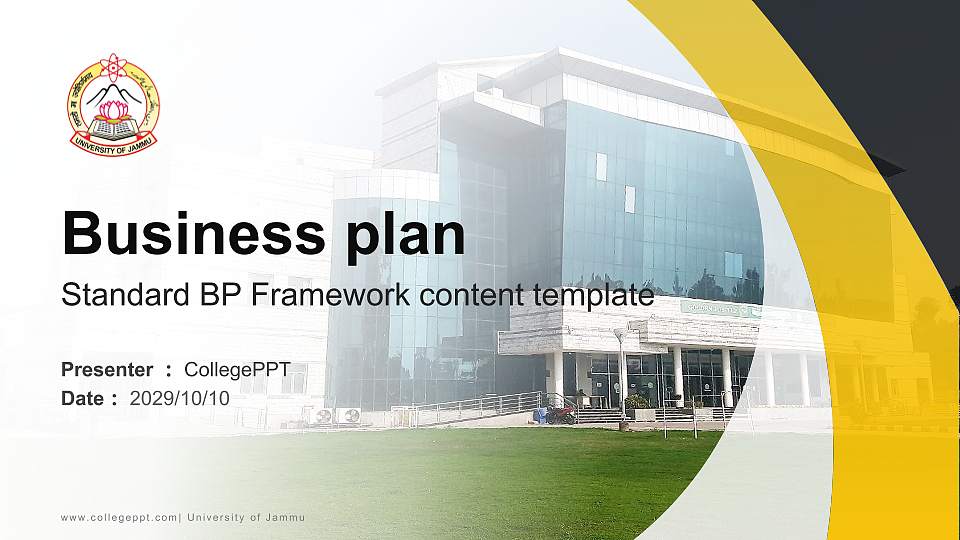 University of Jammu Competition/Entrepreneurship Contest PPT Template16:9 ratio PPT effect preview image