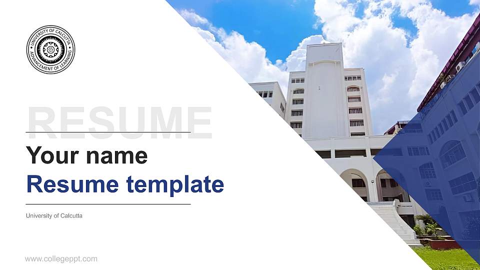 University of Calcutta Resume PPT Template16:9 ratio PPT effect preview image