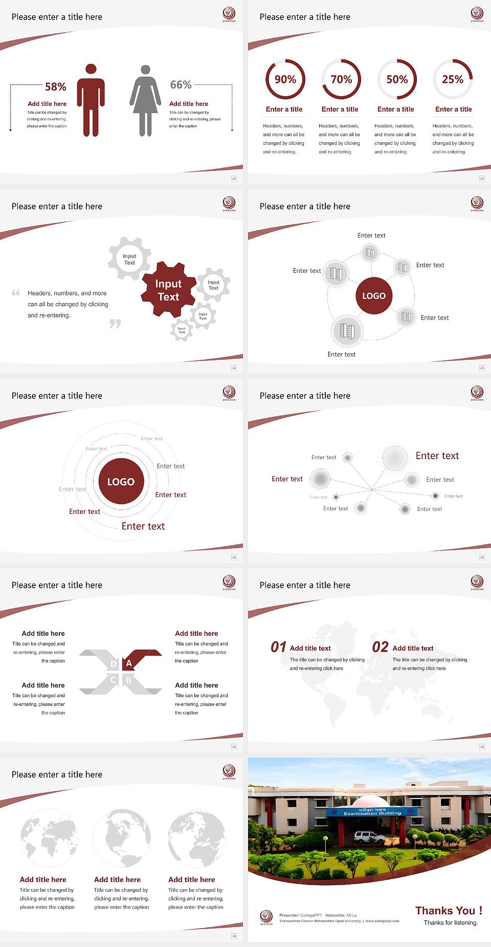 Yashwantrao Chavan Maharashtra Open University Course/Courseware Creation PPT Template4:3 ratio PPT effect preview image4
