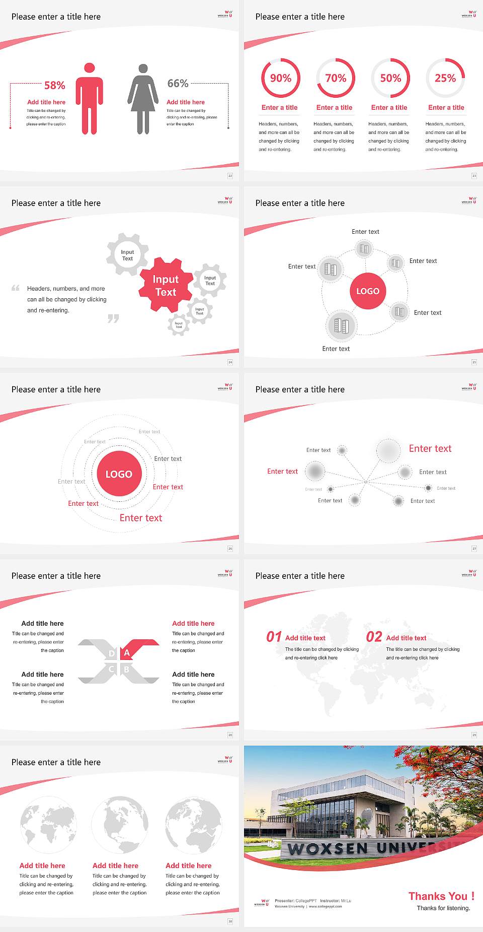 Woxsen University Course/Courseware Creation PPT Template4:3 ratio PPT effect preview image4