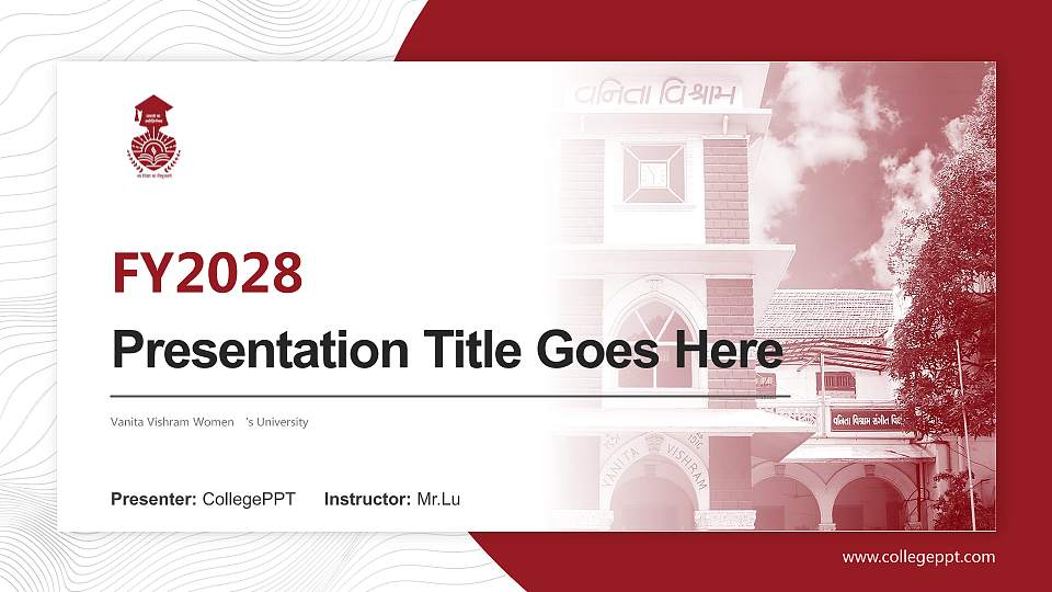 Vanita Vishram Women ‘s University Academic Presentation/Research Findings Report PPT Template16:9 ratio PPT effect preview image