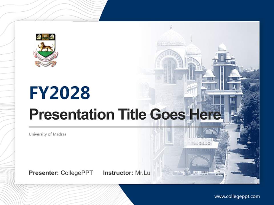 University of Madras Academic Presentation/Research Findings Report PPT Template4:3 ratio PPT effect preview image5