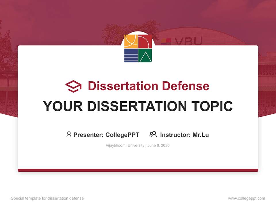 Vijaybhoomi University Graduation Thesis Defense PPT Template4:3 ratio PPT effect preview image7