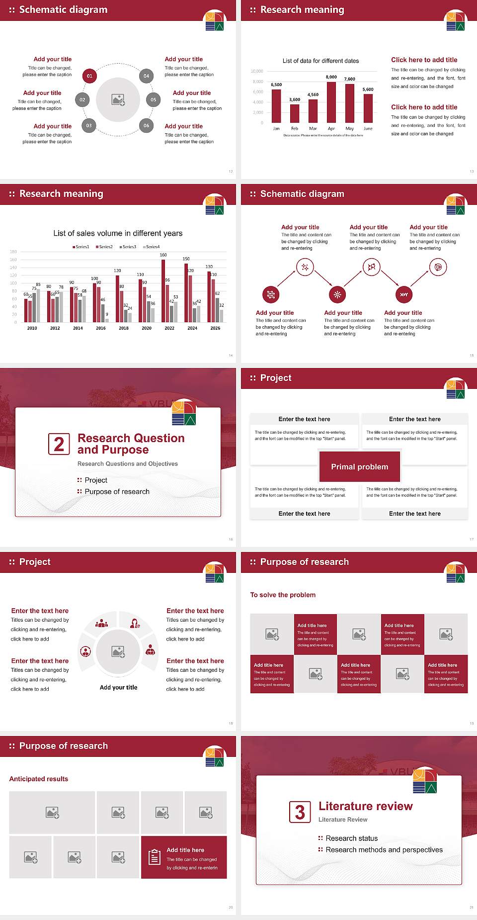 Vijaybhoomi University Graduation Thesis Defense PPT Template4:3 ratio PPT effect preview image3