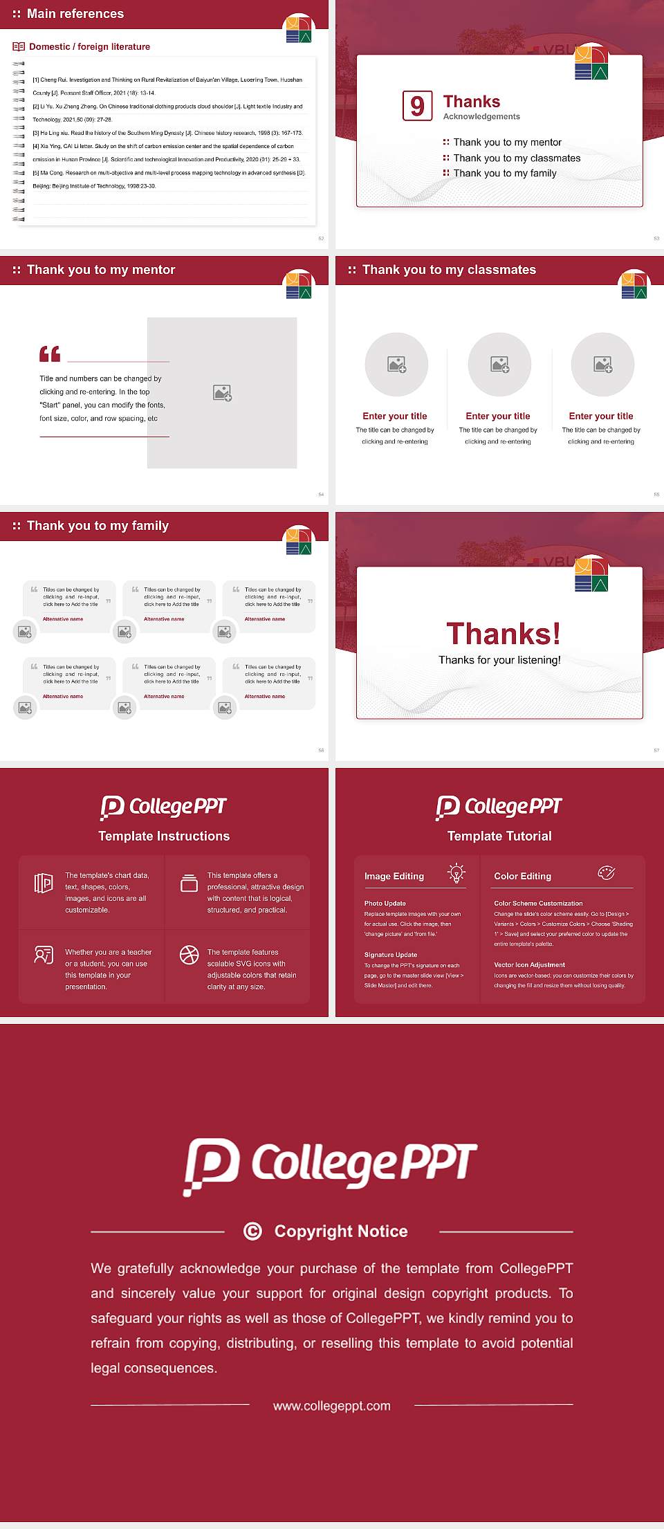 Vijaybhoomi University Graduation Thesis Defense PPT Template4:3 ratio PPT effect preview image7