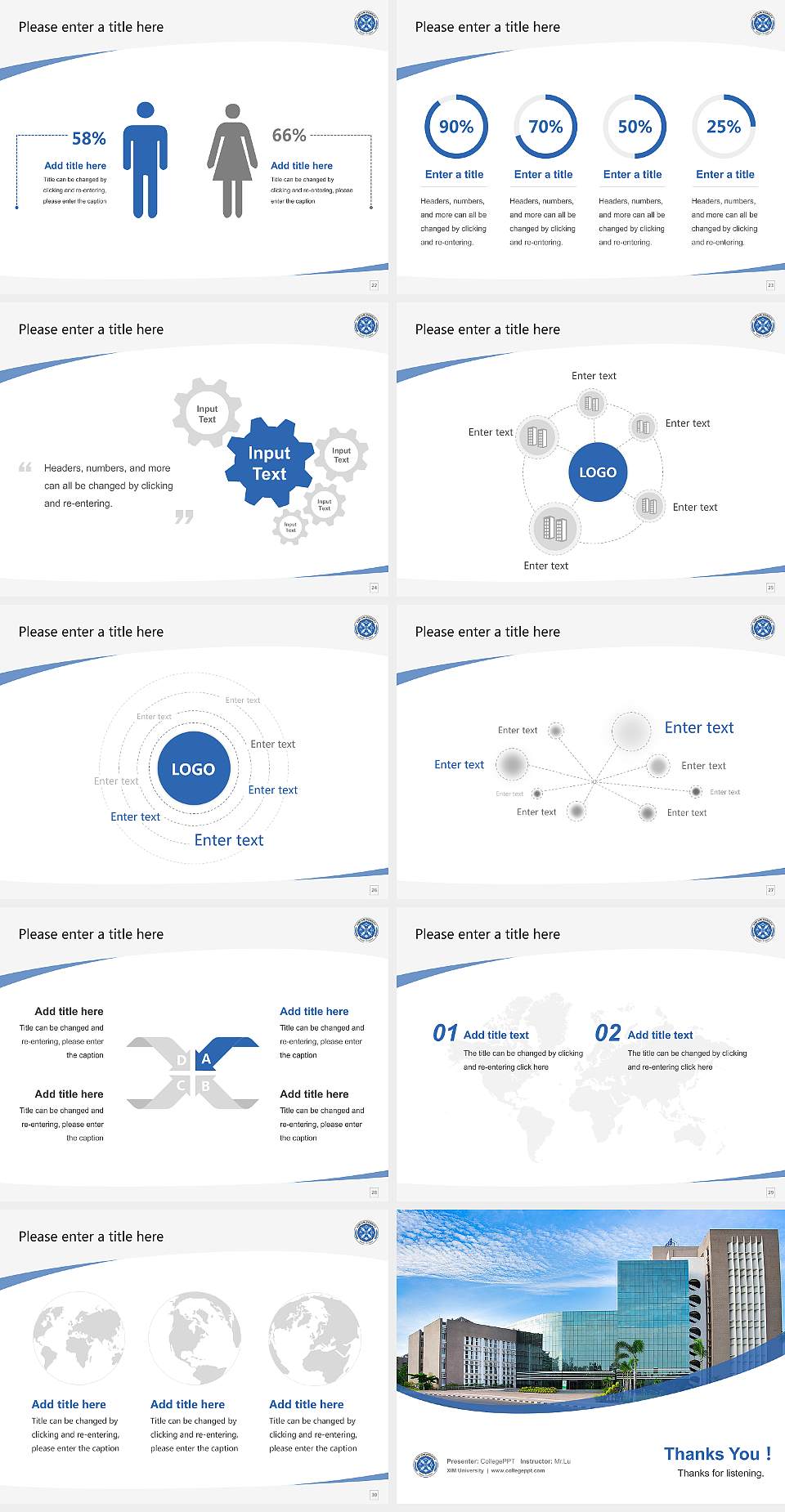 XIM University Course/Courseware Creation PPT Template4:3 ratio PPT effect preview image4