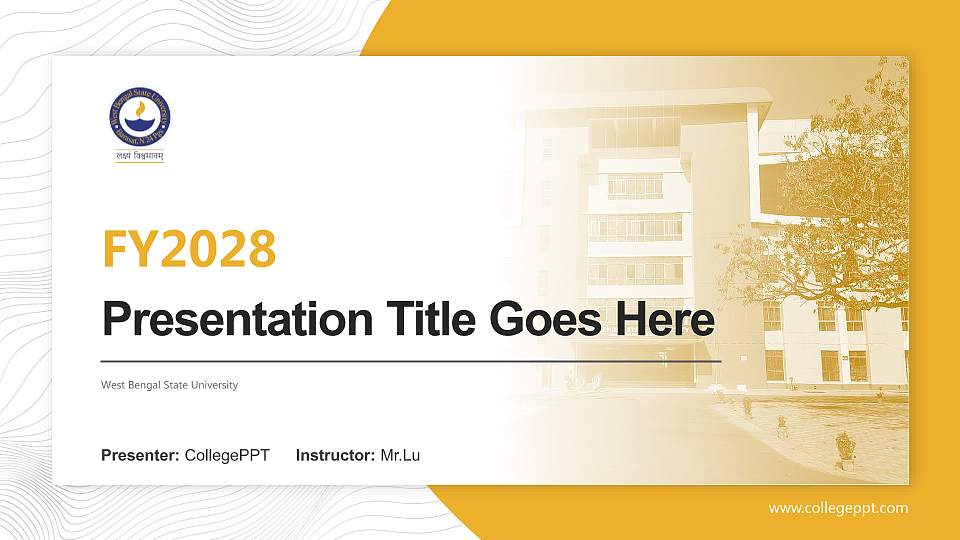 West Bengal State University Academic Presentation/Research Findings Report PPT Template16:9 ratio PPT effect preview image
