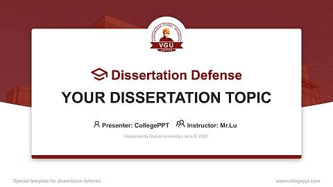Vivekananda Global University Graduation Thesis Defense PPT Template
