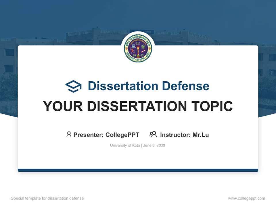 University of Kota Graduation Thesis Defense PPT Template4:3 ratio PPT effect preview image7