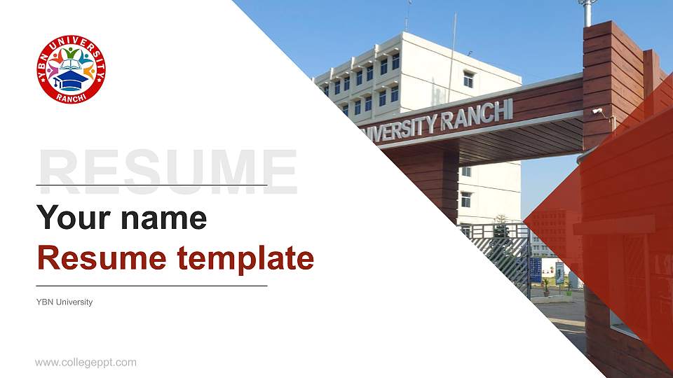 YBN University Resume PPT Template16:9 ratio PPT effect preview image
