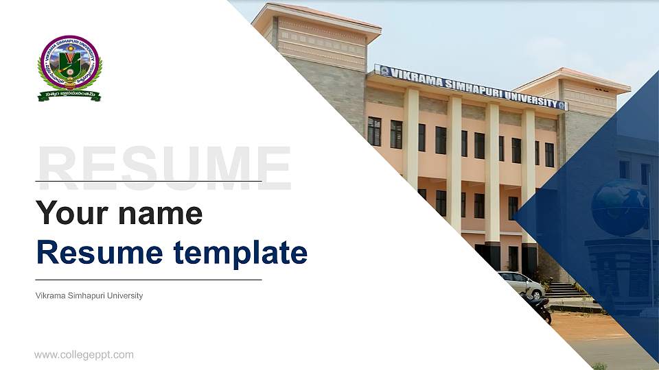 Vikrama Simhapuri University Resume PPT Template16:9 ratio PPT effect preview image