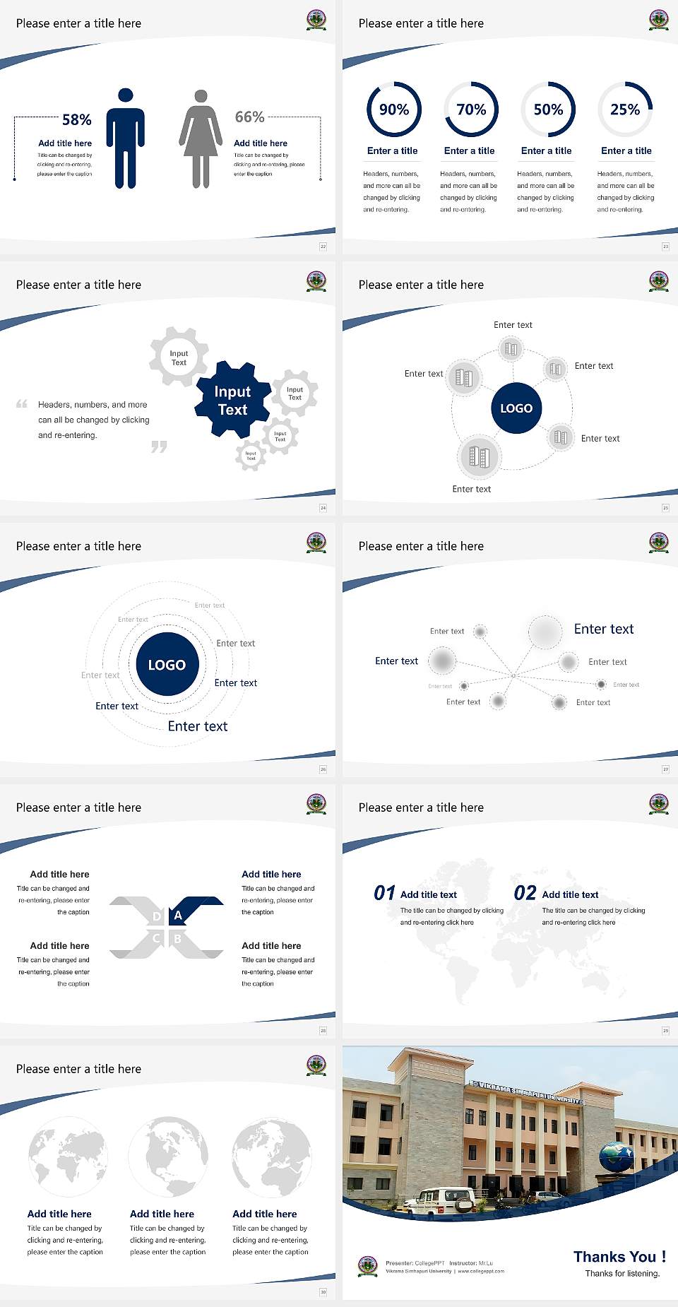Vikrama Simhapuri University Course/Courseware Creation PPT Template4:3 ratio PPT effect preview image4