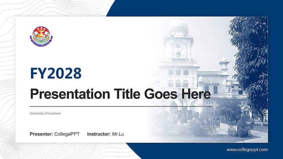 University of Lucknow Academic Presentation/Research Findings Report PPT Template16:9 ratio PPT effect preview image