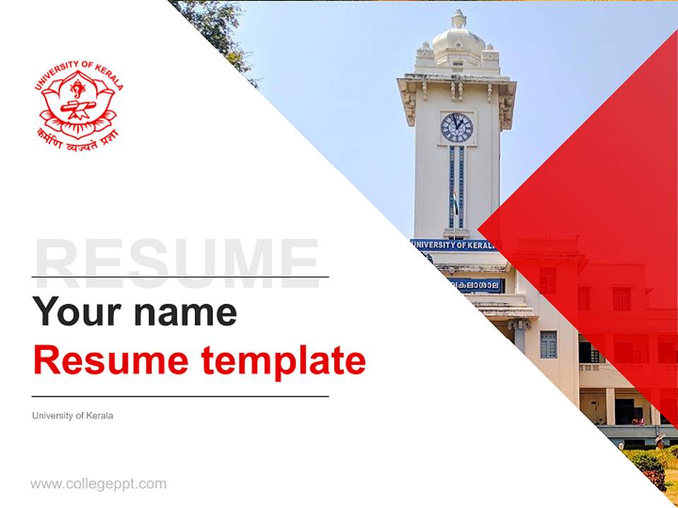 University of Kerala Resume PPT Template4:3 ratio PPT effect preview image5