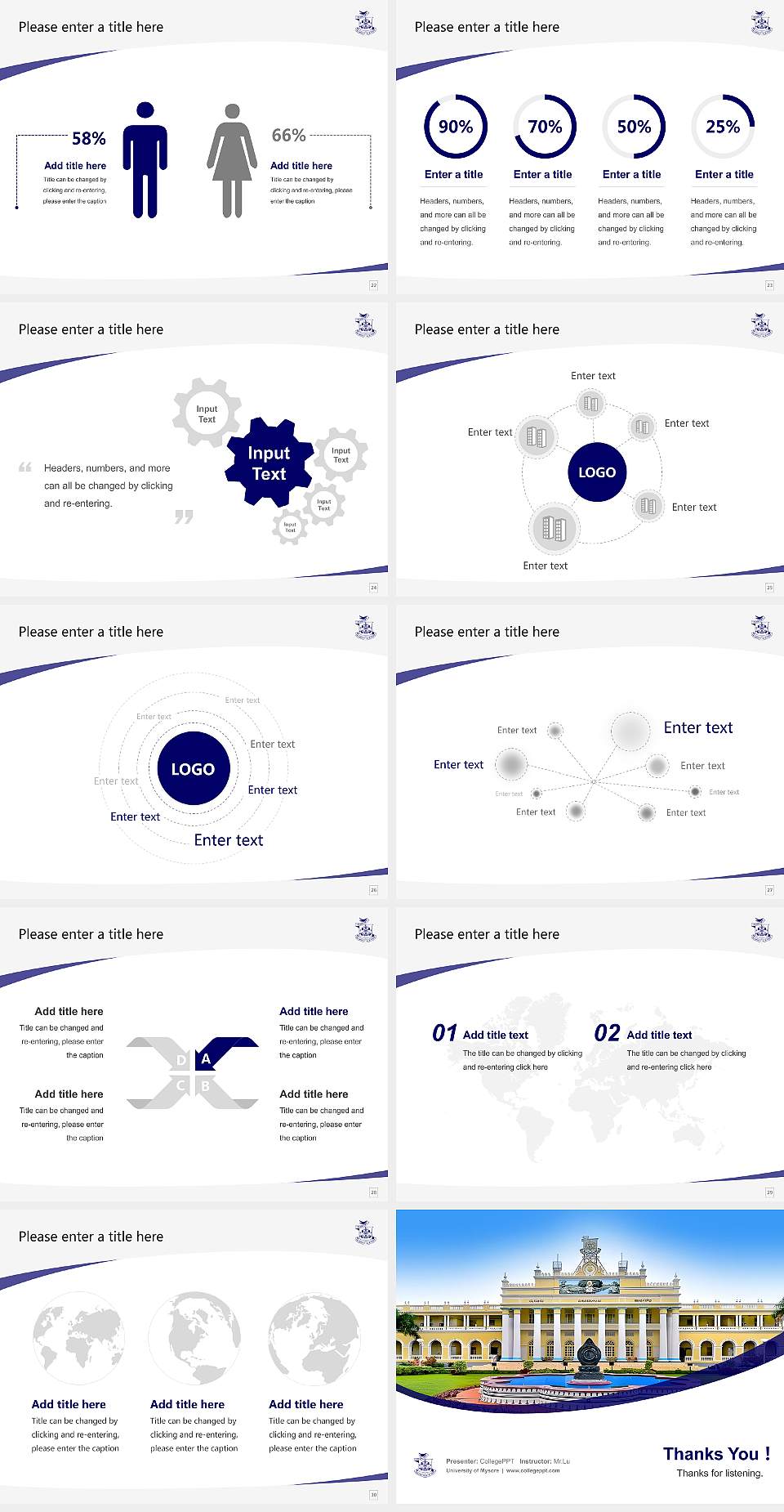 University of Mysore Course/Courseware Creation PPT Template4:3 ratio PPT effect preview image4