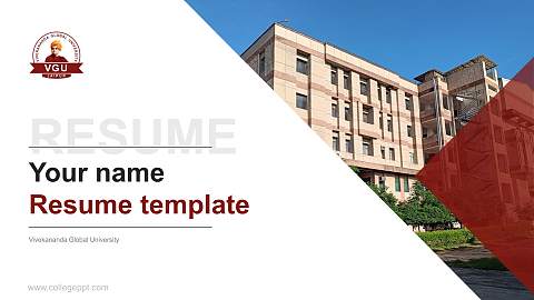 Vivekananda Global University Resume PPT Template