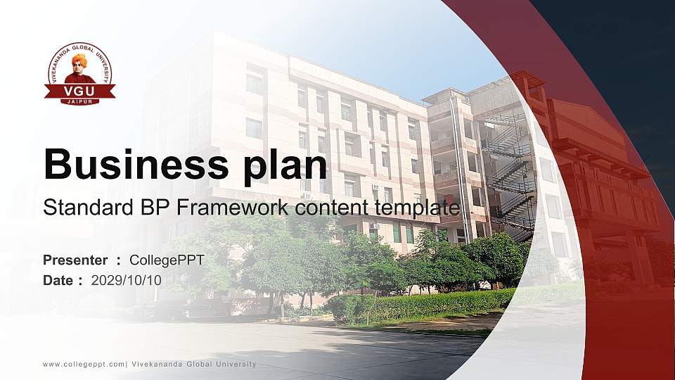 Vivekananda Global University Competition/Entrepreneurship Contest PPT Template16:9 ratio PPT effect preview image