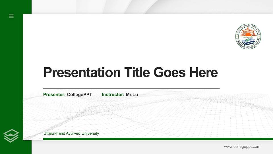 Uttarakhand Ayurved University Thesis Proposal/Graduation Defense PPT Template16:9 ratio PPT effect preview image