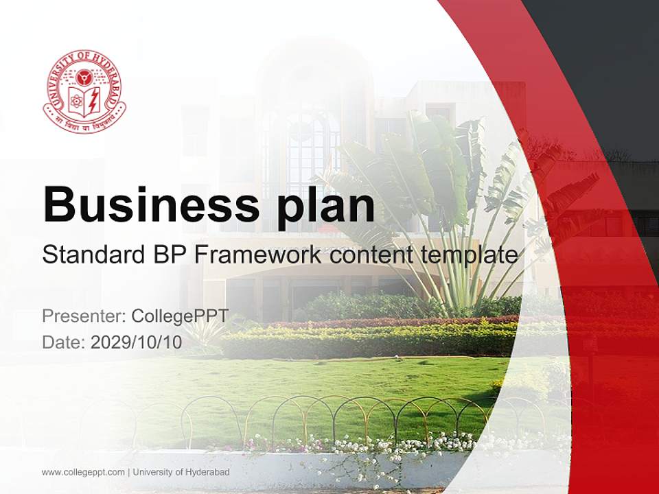 University of Hyderabad Competition/Entrepreneurship Contest PPT Template4:3 ratio PPT effect preview image9