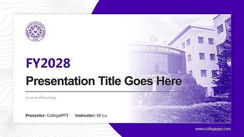 University of Gour Banga Academic Presentation/Research Findings Report PPT Template