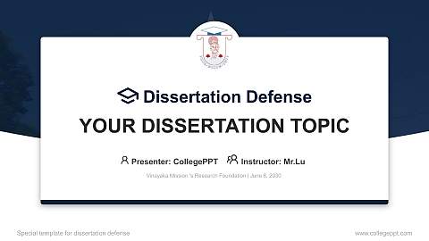 Vinayaka Mission ‘s Research Foundation Graduation Thesis Defense PPT Template
