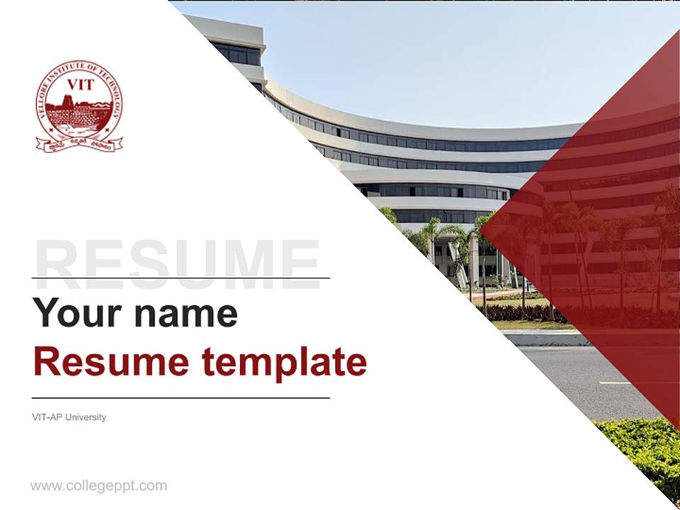 VIT-AP University Resume PPT Template4:3 ratio PPT effect preview image5