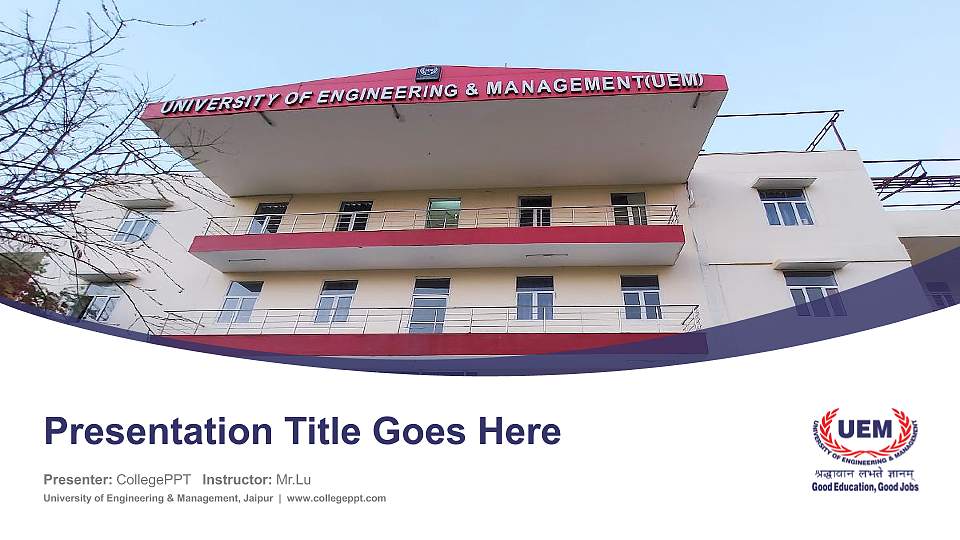 University of Engineering & Management, Jaipur Course/Courseware Creation PPT Template16:9 ratio PPT effect preview image