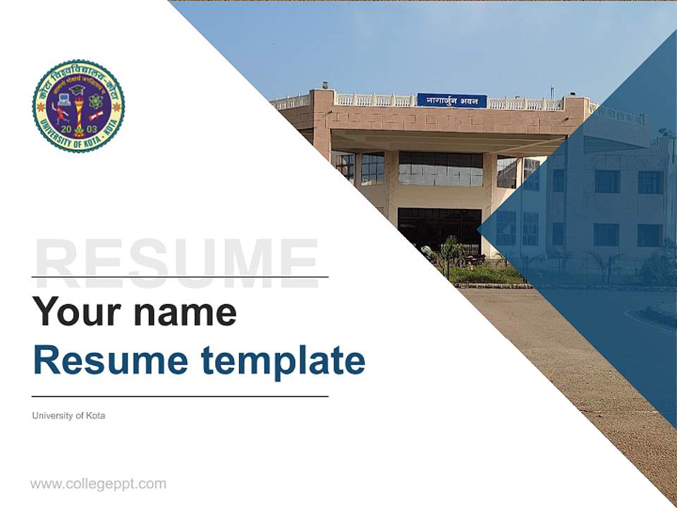 University of Kota Resume PPT Template4:3 ratio PPT effect preview image5