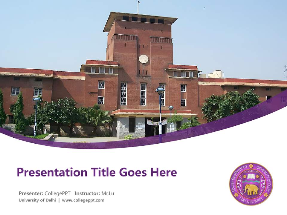 University of Delhi Course/Courseware Creation PPT Template4:3 ratio PPT effect preview image5