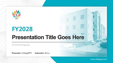 University of Technology, Jaipur Academic Presentation/Research Findings Report PPT Template