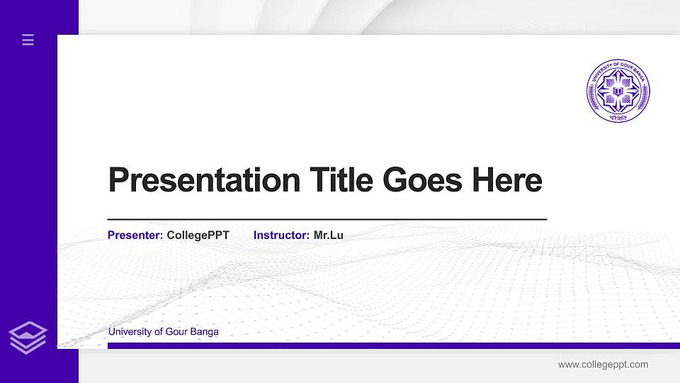 University of Gour Banga Thesis Proposal/Graduation Defense PPT Template16:9 ratio PPT effect preview image