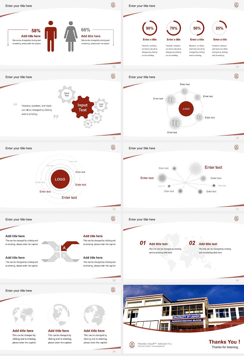 University of Ladakh Course/Courseware Creation PPT Template16:9 ratio PPT effect preview image4