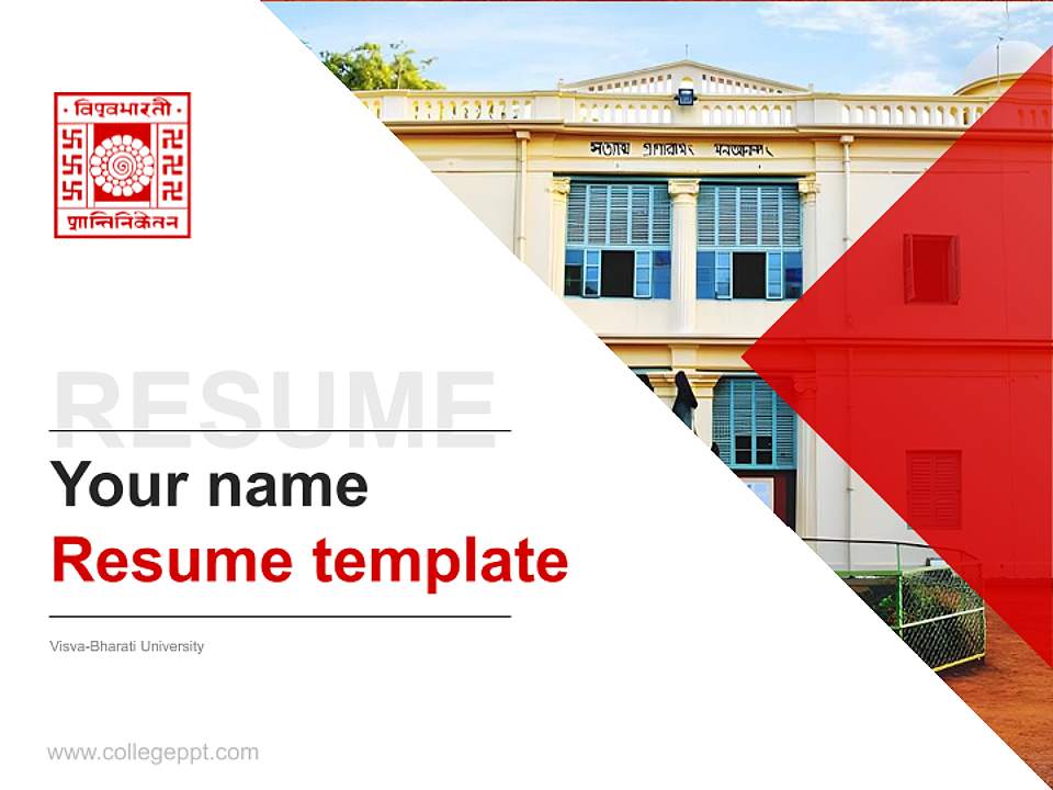 Visva-Bharati University Resume PPT Template4:3 ratio PPT effect preview image5