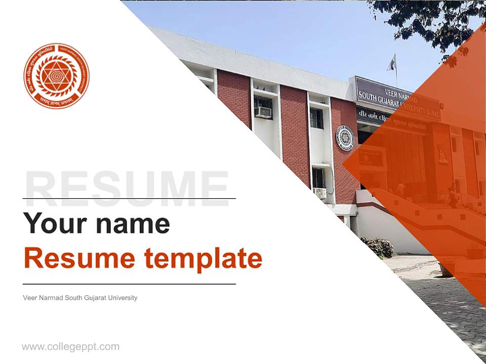 Veer Narmad South Gujarat University Resume PPT Template4:3 ratio PPT effect preview image5