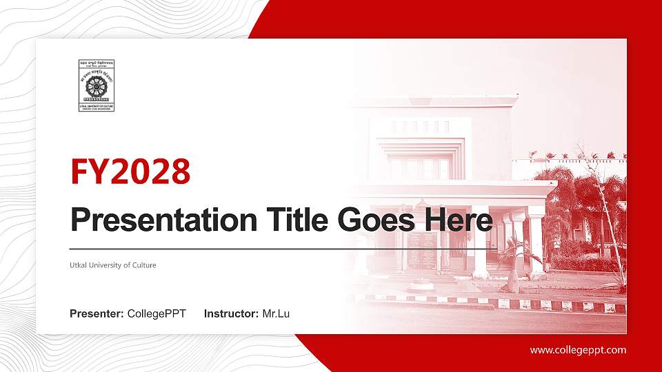 Utkal University of Culture Academic Presentation/Research Findings Report PPT Template16:9 ratio PPT effect preview image