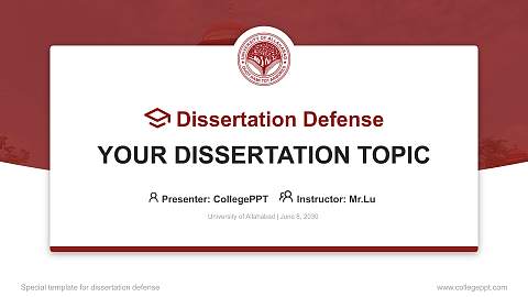 University of Allahabad Graduation Thesis Defense PPT Template