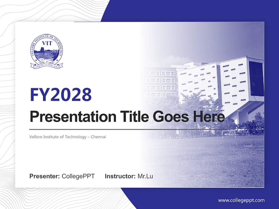 Vellore Institute of Technology – Chennai Academic Presentation/Research Findings Report PPT Template4:3 ratio PPT effect preview image5