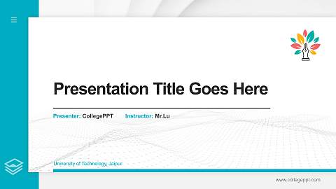 University of Technology, Jaipur Thesis Proposal/Graduation Defense PPT Template