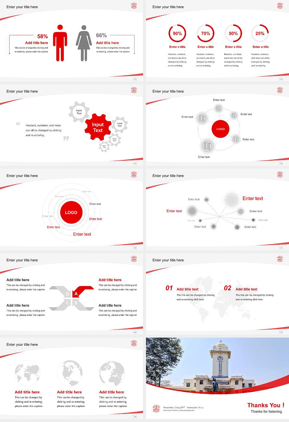 University of Kerala Course/Courseware Creation PPT Template16:9 ratio PPT effect preview image4