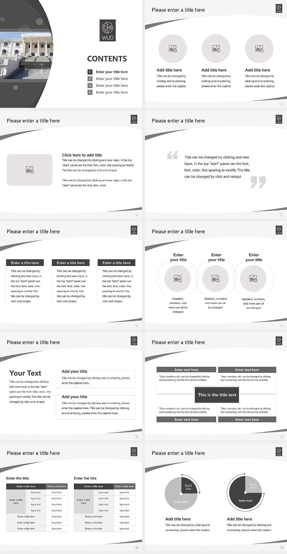 World University of Design Course/Courseware Creation PPT Template4:3 ratio PPT effect preview image2