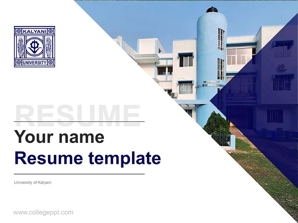 University of Kalyani Resume PPT Template4:3 ratio PPT effect preview image5