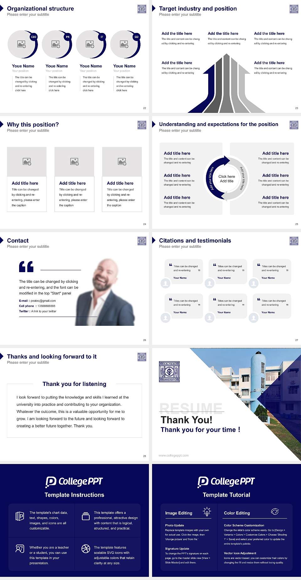 University of Kalyani Resume PPT Template4:3 ratio PPT effect preview image4