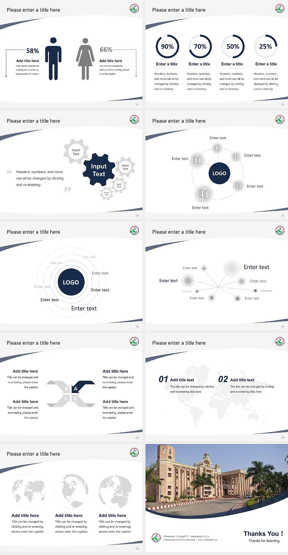 Uttarakhand Technical University Course/Courseware Creation PPT Template4:3 ratio PPT effect preview image4