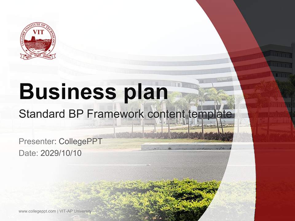 VIT-AP University Competition/Entrepreneurship Contest PPT Template4:3 ratio PPT effect preview image9