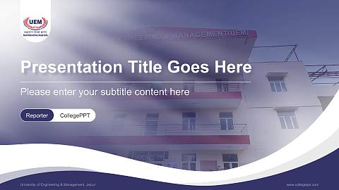 University of Engineering & Management, Jaipur Lecture Sharing and Networking Event PPT Template